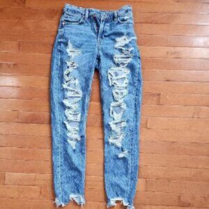American Eagle Outfitters Blue Boyfriend Jeans Distressed